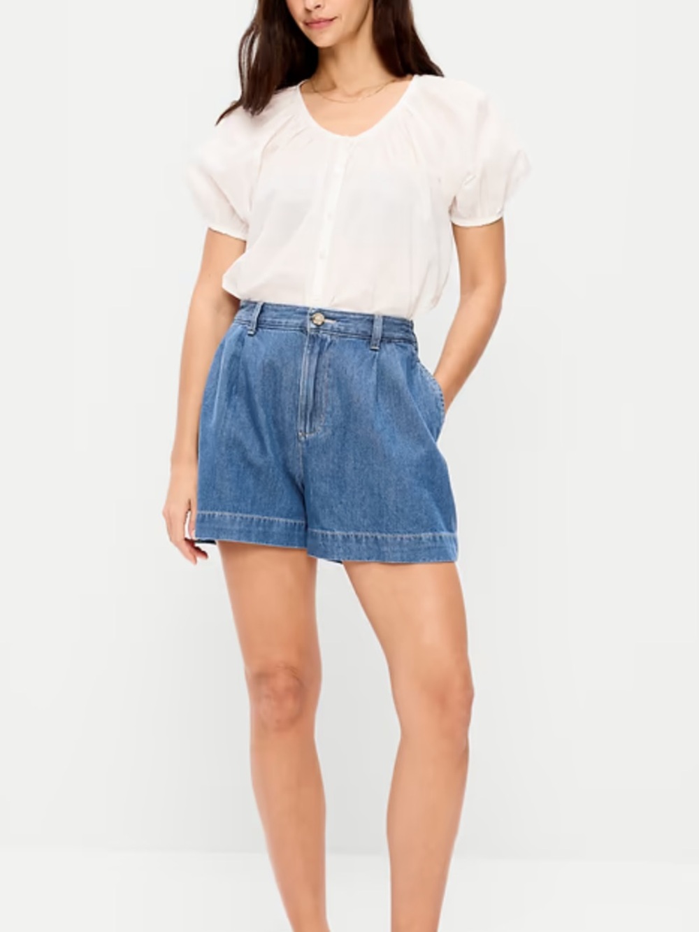 Old Navy Medium Blue High-Rise Denim Shorts